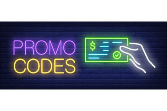 Download Promo Codes Neon Sign. Glowing Inscripti - Script Collection